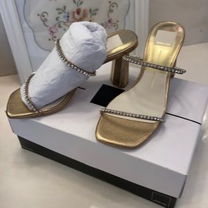 Dolce Vita gold and rhinestone heels